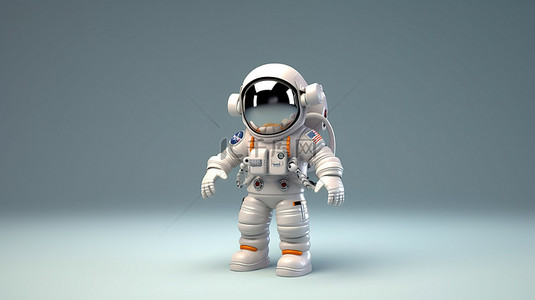 3d人物模型背景图片_卡通宇航员模型的 3d 渲染