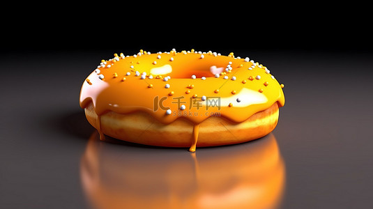 独立背景具有美味甜甜圈图标和饮料的 3D 渲染