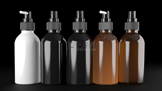 护肤品背景背景图片_3D 化妆品瓶系列模型