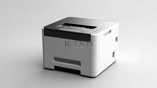 互联网背景图片_白色背景下激光打印机的 3D 插图
