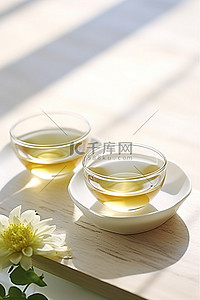 茶背景图片_两碗绿茶