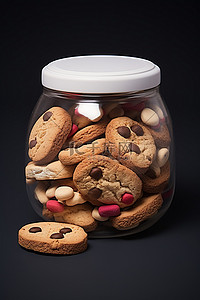 奇牙背景图片_齿形饼干罐，上面有饼干和饼干