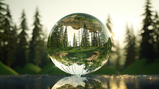 通过 3D 渲染中的几何形状对森林环境进行球面反射