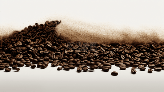 酸梅汤原料图背景图片_咖啡豆原料咖啡粉末商业背景