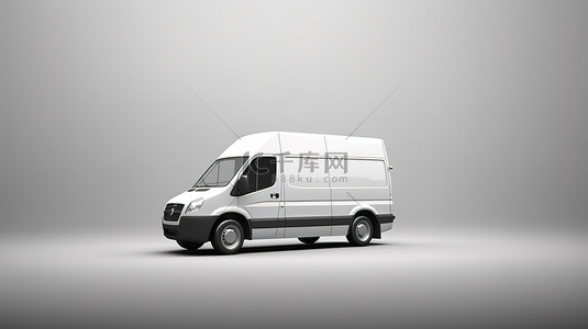 草地背景图片_3d 渲染中的白色货车