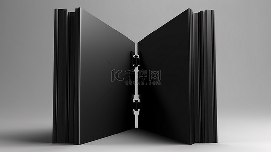 黑色杂志空白和关闭的孤立 3D 渲染