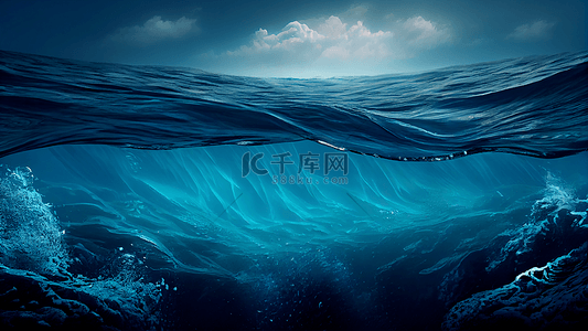 蓝色海草背景图片_海洋海底创意背景