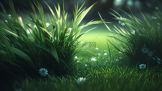 草地鲜花自然绿色背景