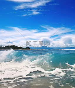 海浪在塔希提岛的海滩上跛行