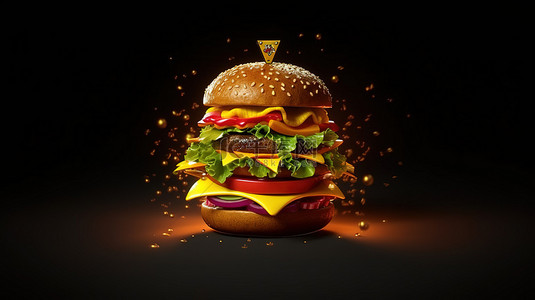 卡通沙拉背景图片_万圣节的怪异汉堡改造 3D 渲染