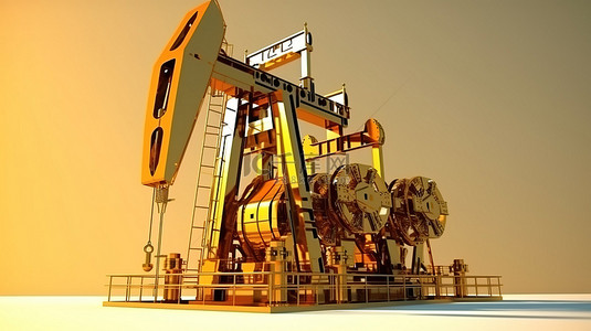 力量背景图片_石油工业石油开采设备泵送系统的 3d 渲染