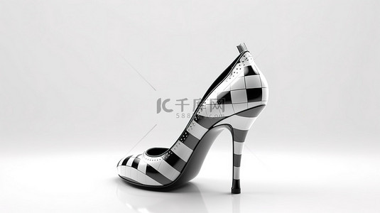 高端女鞋背景图片_3D 中孤立的高跟鞋令人惊叹的渲染
