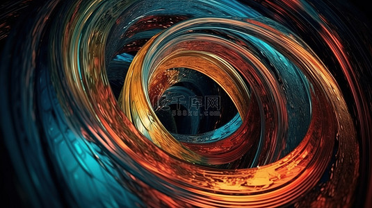 螺旋形线条背景图片_抽象 3d 设计中的螺旋彩色线条时尚而富有创意的渲染