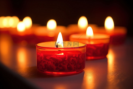 led蜡烛背景图片_红色点亮 LED 蜡烛连续