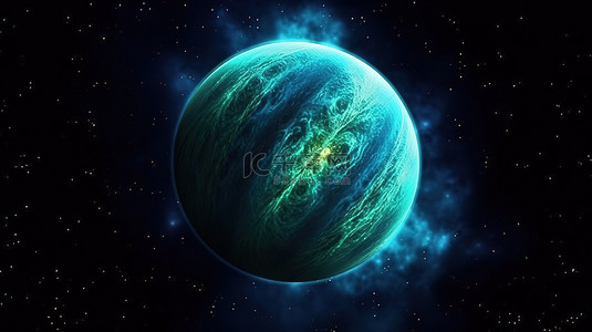 宇宙背景图片_天王星在外层空间的 3d 插图