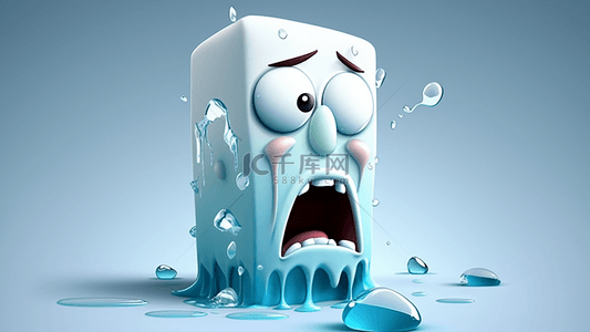 夏天冰块3d卡通背景