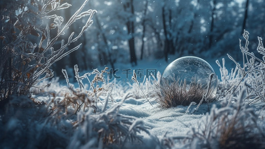 雪地冰晶冬日背景