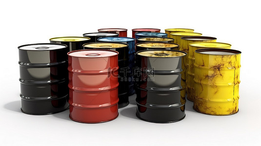 安全风险背景图片_白色背景上安全油桶的 3d 渲染