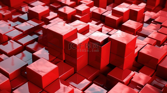 几何方块背景图片_由各种形状的块构成的多彩 3D 拼图的详细视图