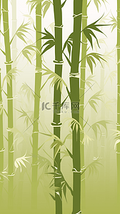 绿色卡通树叶背景背景图片_绿色竹子翠竹背景竹叶创意植物插画自然背景