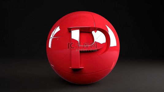 游戏背景图片_3d 红色球体上的标志性游戏标志