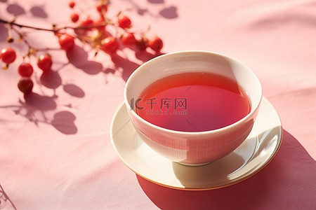 一杯带叶子的红茶