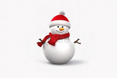 围巾背景图片_PNG卡通雪人，穿着红围巾，站在沙子里，有一个大红色圣诞球雪人，在透明背景下隔离