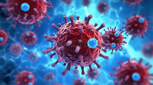 病毒细胞背景图片_医疗环境中的 3d 病毒细胞