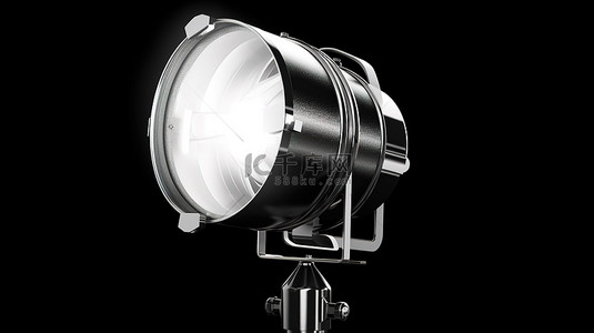 聚光灯反射灯手电筒和灯笼的孤立白色 3D 渲染