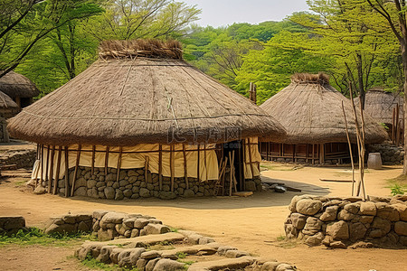 战争背景图片_韩国国王战争纪念馆的韩国村位于济州岛