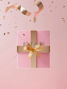 妇女节背景背景图片_优雅奢华的粉红色礼盒飘浮图片