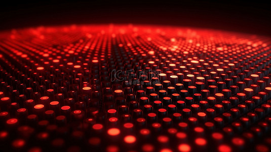 抽象背景模糊红色 led 纹理在 3d 渲染
