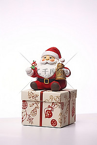 圣诞盒子里的装饰圣诞老人