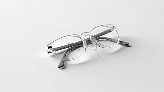 单个孤立物体眼镜的等距 3D 渲染