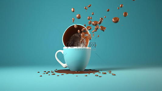 咖啡杯子溢出水珠