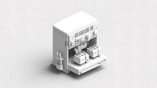 洗碗背景图片_平面白色设计中等距洗碗机和烤箱的 3d 单色图标