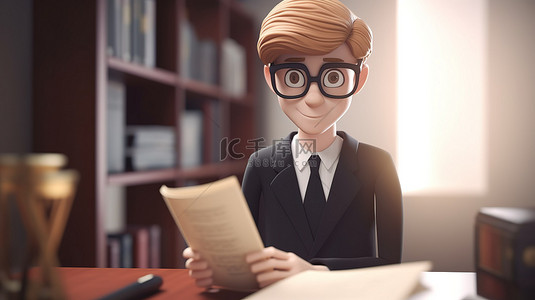律师背景图片_白人男性律师的 3d 渲染