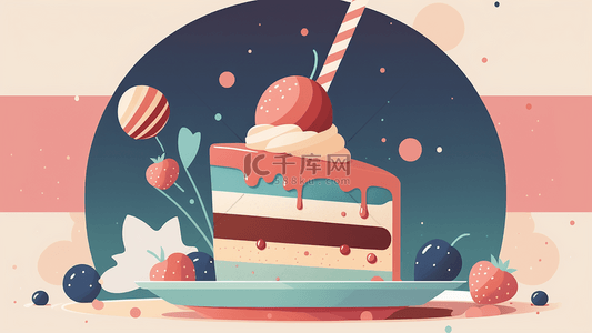 卡通水果草莓背景图片_生日蛋糕