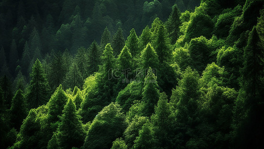绿色生态叶子背景图片_自然森林山脉