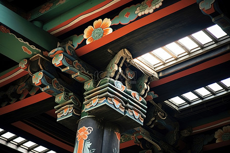 传统文化文化背景图片_日本的天花板装饰