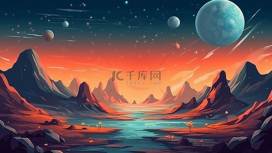 月球背景图片_游戏太空行星