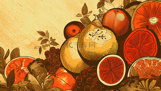 水果边框背景插画