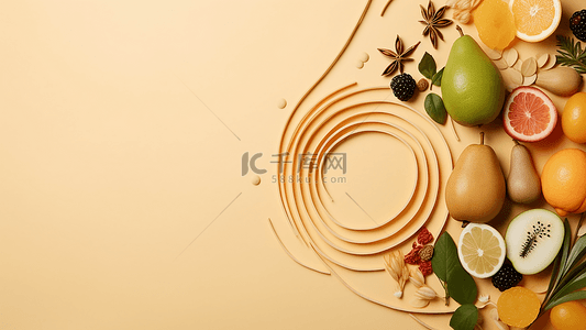 水果海报柠檬背景图片_食物美食海报边框背景