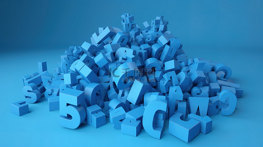 蓝色背景独家呈现 3d 塑料数字和标志与 25