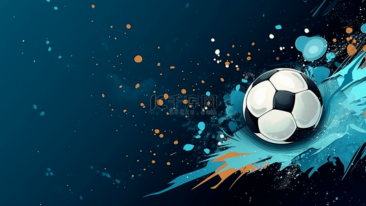 足球涂鸦蓝色背景