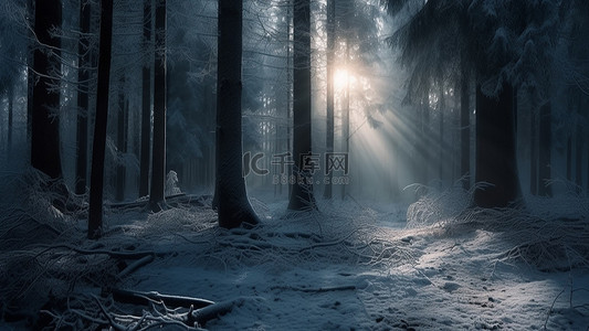 雪地阳光雪景背景