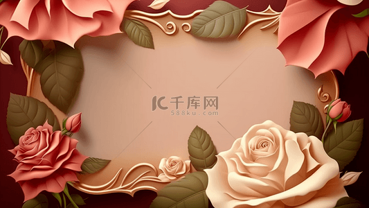 婚礼花朵边框留言板背景