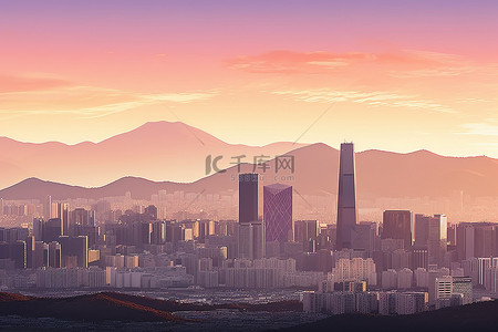 首尔城市背景图片_首尔城市天际线