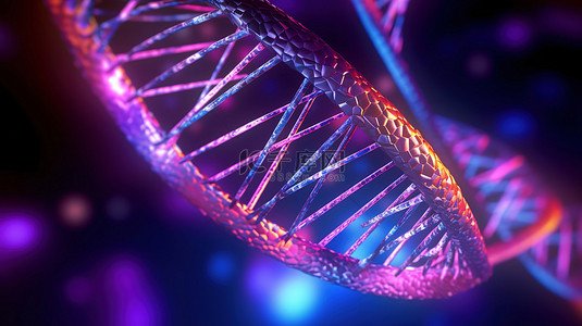 医疗布景背景图片_二进制代码基因组概念通过抽象技术和科学 3D 插图探索人工智能 DNA 分子的迷人世界