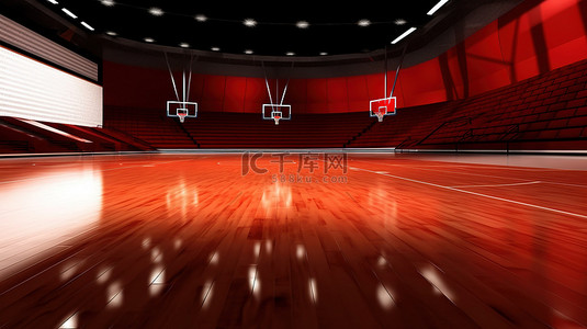 体育场人群背景图片_体育场馆3D篮球场背景渲染